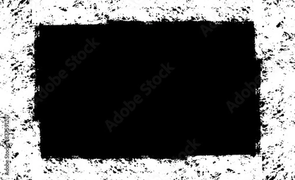 Fototapeta Monochrome texture composed of irregular graphic elements. Distressed uneven grunge background. Abstract vector illustration. Overlay for interesting effect and depth. Isolated on white background.