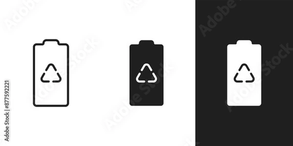 Obraz Simple recycle battery icon 3 form.