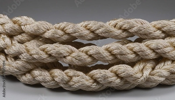Fototapeta Strong jute rope with intricate knot detail isolated on a transparent background