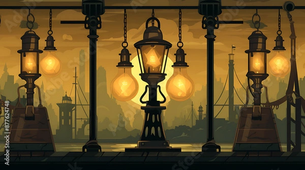 Obraz A person stands on a mountain peak, overlooking a vast landscape at sunset. A solitary figure contemplating a vast view.
