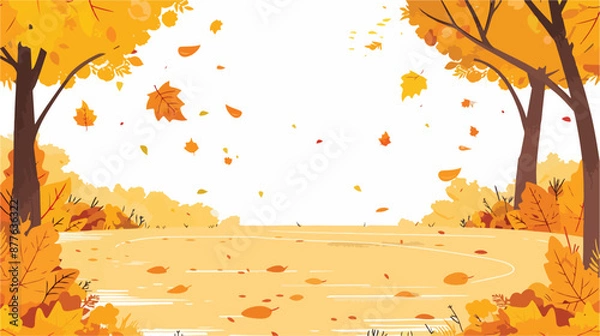Obraz An autumn scene with beautiful yellow leaves on a sun