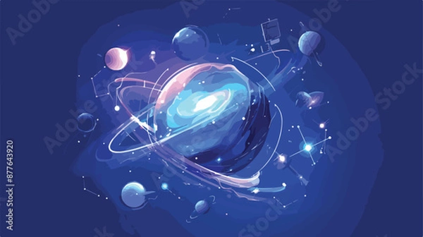 Obraz Astronomy galaxy constellation and sci-fi concept. 3d