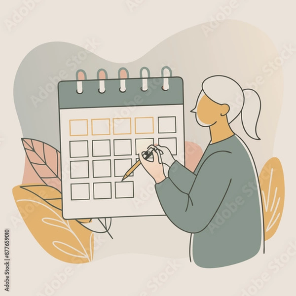 Fototapeta a-flat-illustration-of-an-event-planner-organizing-a-event