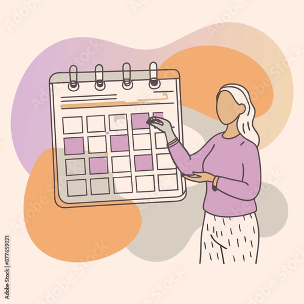 Fototapeta a-flat-illustration-of-an-event-planner-organizing-a-event