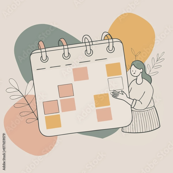 Fototapeta a-flat-illustration-of-an-event-planner-organizing-a-event