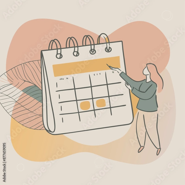 Fototapeta a-flat-illustration-of-an-event-planner-organizing-a-event