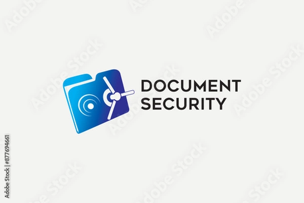 Fototapeta Document security folder technology logo design vector reality free image editable template 