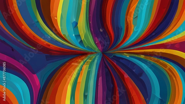 Fototapeta abstract psychedelic background with bold, contrasting colors, and flowing, organic shapes that blend seamlessly into one another, creating a hypnotic effect