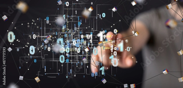 Fototapeta Business intelligence analyst dashboard on virtual