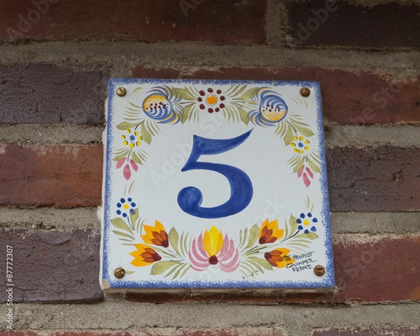 Obraz Numéro 5, plaque de rue