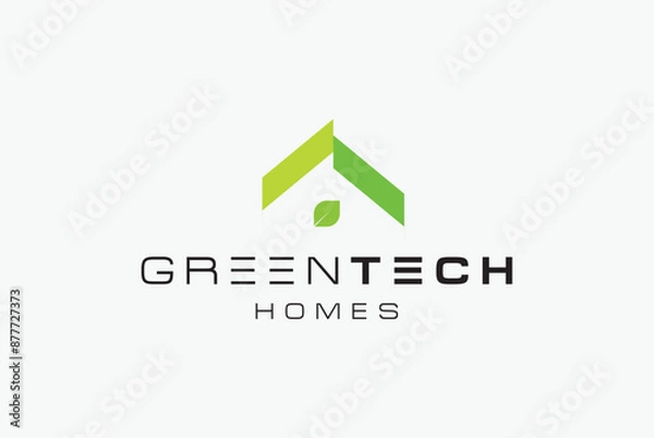 Fototapeta green tech homes green  logo design business name ideas vector image editable 