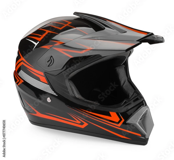 Fototapeta New modern motorcycle helmet isolated on white