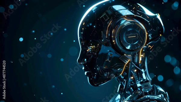 Fototapeta futuristic ai robotic technology copy space background