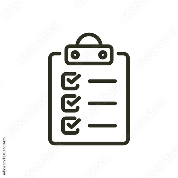 Fototapeta Evaluation task outline icon. Test task planning vector icon illustration image