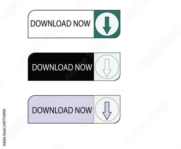 Obraz Multicolor Web Download Button Vector Art PNG - High-Quality Graphics
