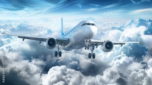 Obraz plane above the clouds. travel concept