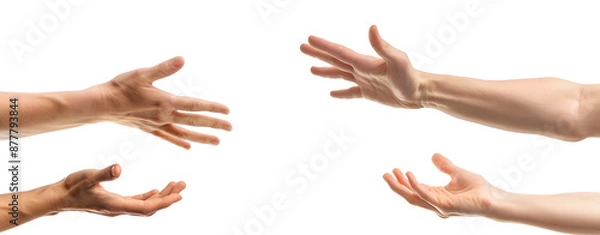 Fototapeta Set of Hands Isolated on a Transparent Background