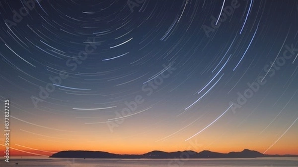 Fototapeta the mesmerizing beauty of the night sky, filled with swirling star trails that create a sense of movement and wonder