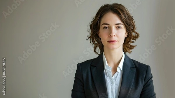 Obraz Portrait of a businesswoman in a suit, radiating confidence and success