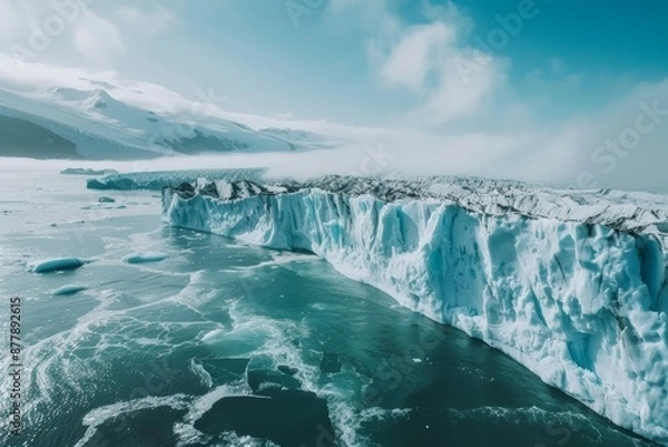 Fototapeta melting glacier concept and climate change.