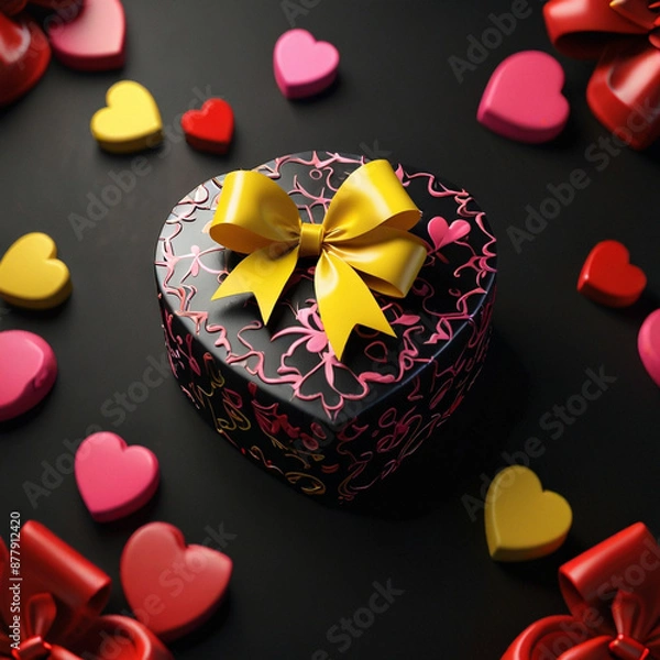 Obraz Valentine's Day background design with gift boxes.Generated Ai