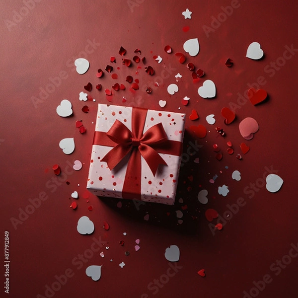 Obraz Valentine's Day background design with gift boxes.Generated Ai