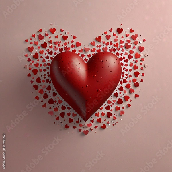 Obraz Valentine's Day background design with gift boxes.Generated Ai