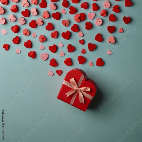 Obraz Valentine's Day background design with gift boxes.Generated Ai