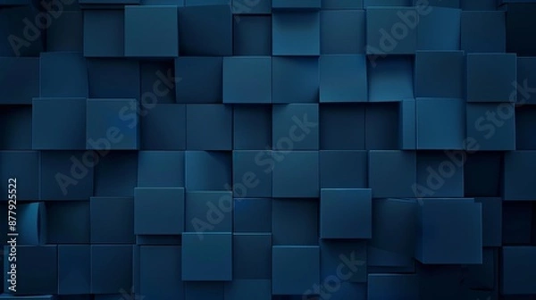 Fototapeta Dark Blue Squares Design for Business Presentation Background Generative AI