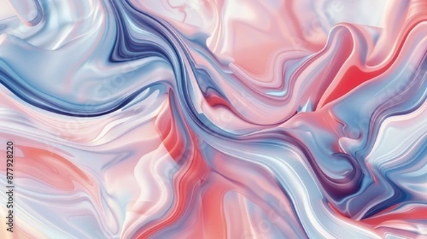 Fototapeta Dreamy Pastel Waves for Presentation Backgrounds Generative AI