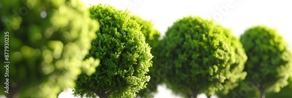 Obraz Row of Lush Green Trees on Bright Day