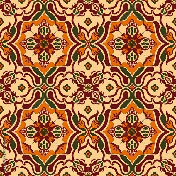 Fototapeta Traditional Moroccan tilework designs and patterns for fashion inspired by tiles
