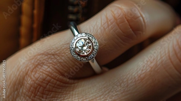 Fototapeta diamond ring in beautiful hands