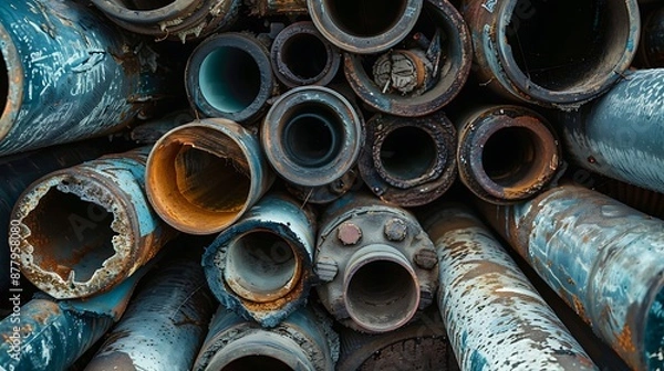 Fototapeta stack of pipes