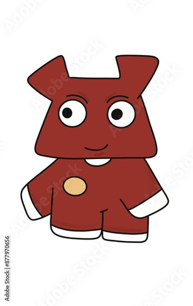 Obraz The red monster is looking for something.