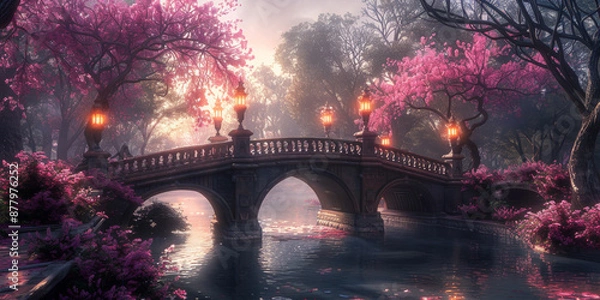 Fototapeta 紫陽花と虹がかかる青空