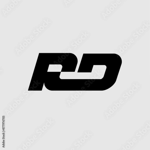 Obraz RD Monogram Technology Abstract Minimalist Logo
