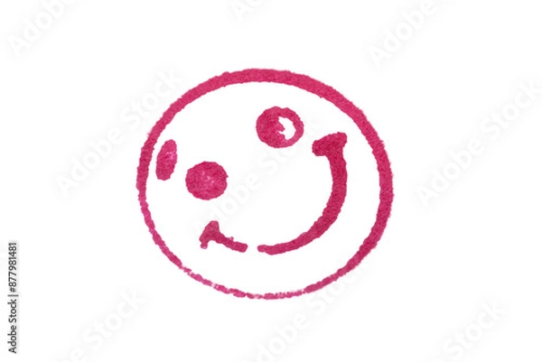 Fototapeta Red smiling face stamp isolated