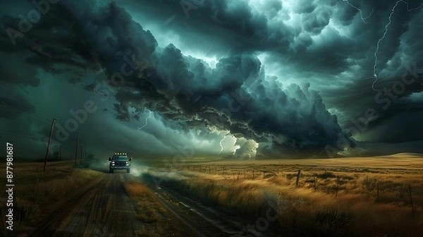 Fototapeta storm in the forest