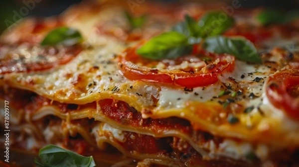 Fototapeta Close-up Photo of Yummy Lasagna