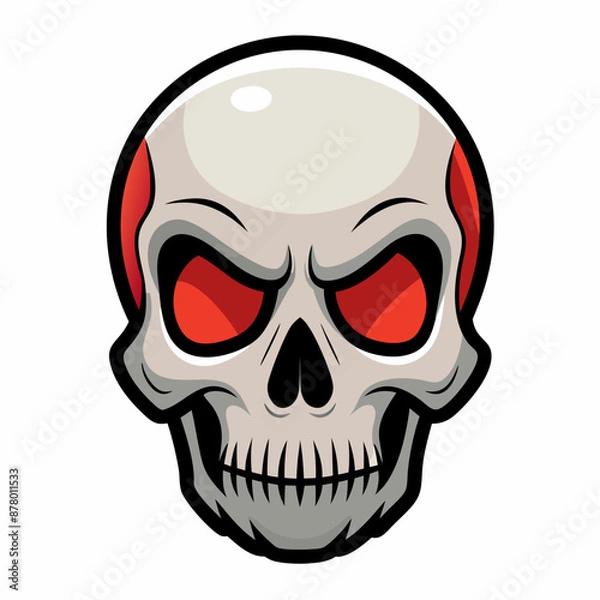 Fototapeta skull vector illustration, halloween skull house isolated on white, skull and crossbones, skull vector art