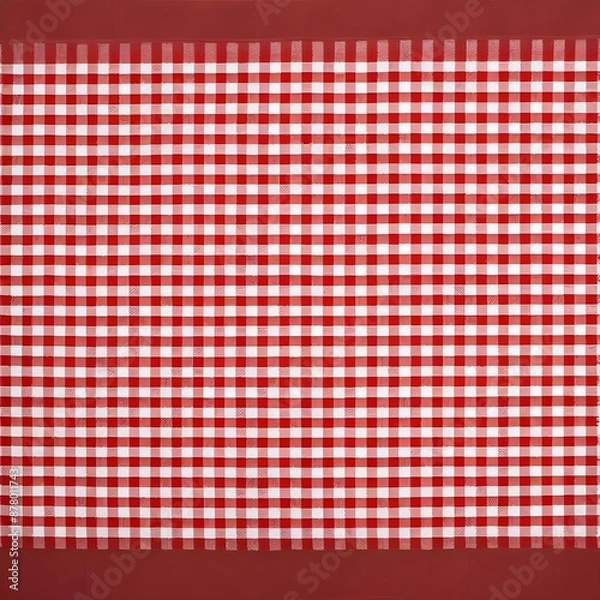 Fototapeta A red and white checkered tablecloth