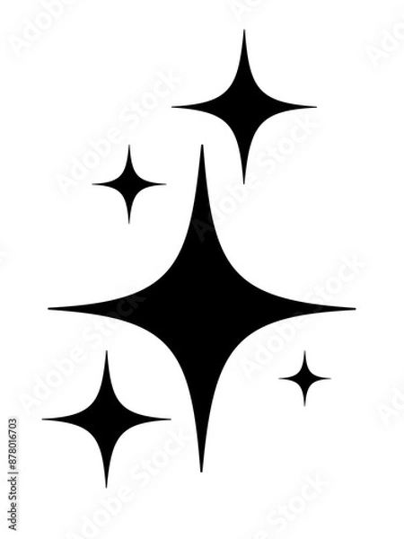 Fototapeta Retro sparkle icons collection. Set of star shapes. Templates for design, banners, logo, and business cards. Vector illustration