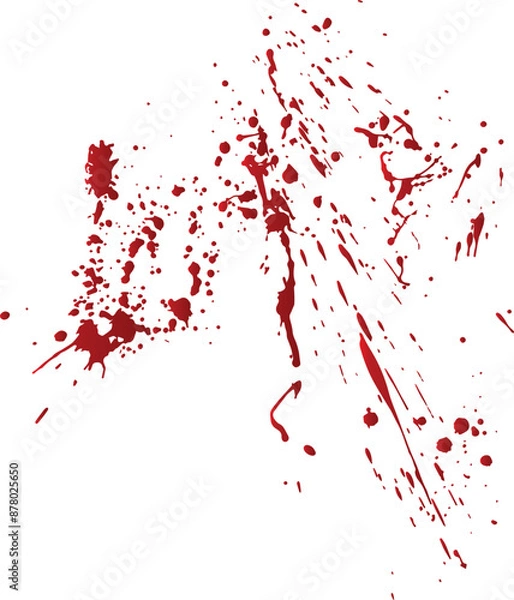 Fototapeta A vector of blood splatter or splash or drip or spray for Halloween, crime, murder, and horror motive.