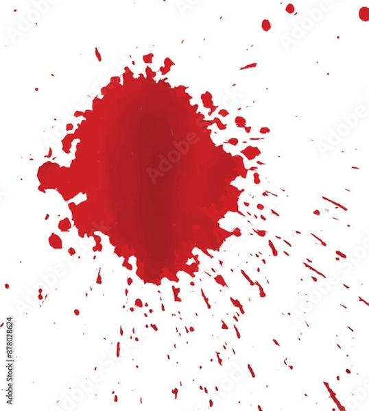 Fototapeta A vector of blood splatter or splash or drip or spray for Halloween, crime, murder, and horror motive.