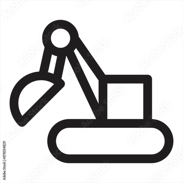 Fototapeta Backhoe icon. Vector concept illustration for design.