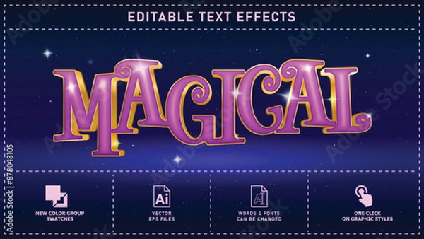 Fototapeta Magical editable text effects, vector eps files, one click.