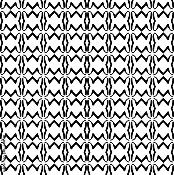 Fototapeta Monochrome pattern, Abstract texture for fabric print, card, table cloth, furniture, banner, cover, invitation, decoration, wrapping.seamless repeating pattern.Black color.