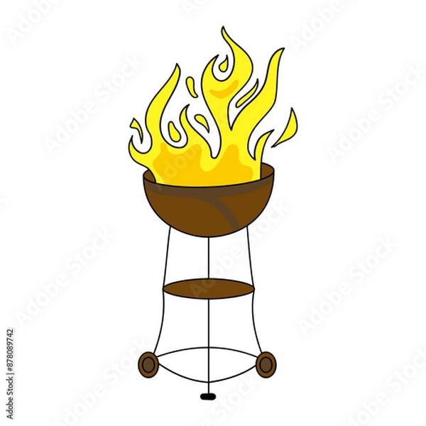 Fototapeta Barbecue grill icon in flat style.