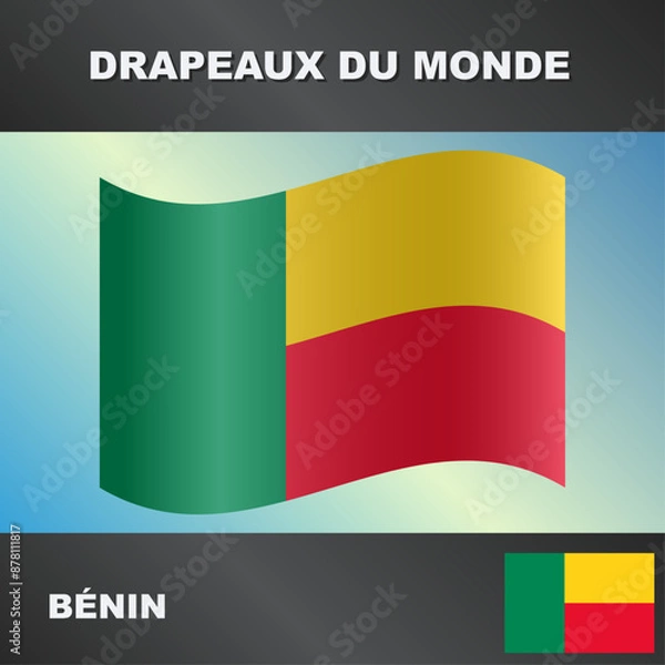 Obraz Drapeau ondulé par le vent du bénin